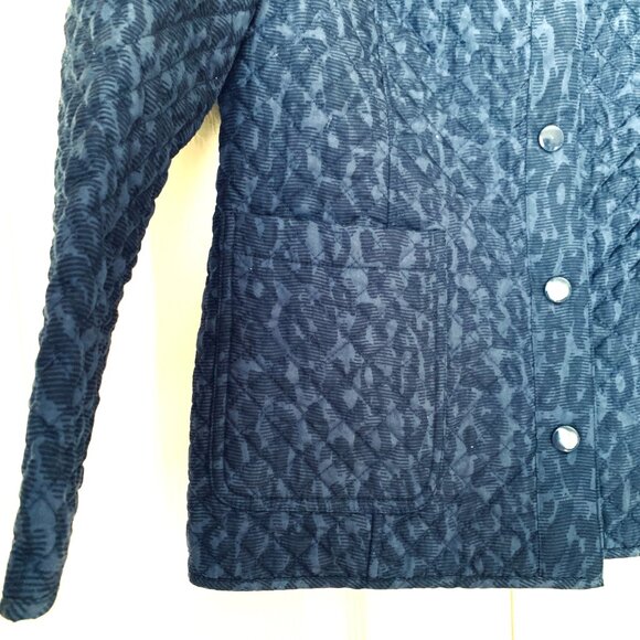 Chico’s Quilted Jacket Women’s 2 Shades of Blue Lightweight Snap Front – Size Sm - Picture 5 of 7
